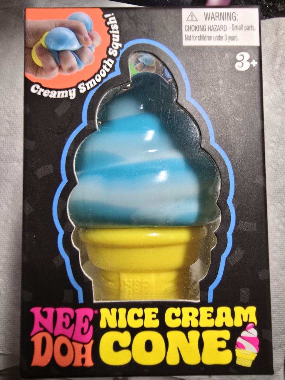 Nee Doh Nice Cream Cone Blue Stress Fidget Toy 1 Piece Brand New